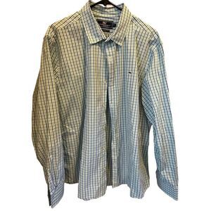 Vineyard Vines Men's 2XL Blue Check Button-Down Shirt Long‎ Sleeve Classic Fit